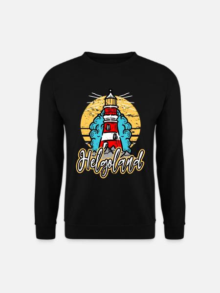 Helgoland Deutschland Stadt Leuchtturm Schrift - Unisex Pullover - Schwarz