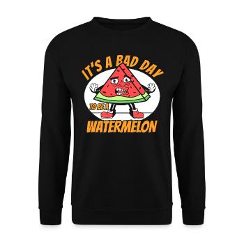 Lustiger Wassermelone Spruch Melone Frutarier - Unisex Pullover - Schwarz - Vorne - Alina (178cm) & Michal (187cm)