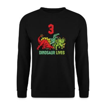 Dinosaur Dino Life 3 Three - Unisex Sweatshirt - black - Front - Alina (178cm) & Michal (187cm)