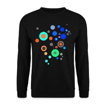 Scifi Punkte Muster Design - Unisex Pullover - Schwarz - Vorne - Alina (178cm) & Michal (187cm)