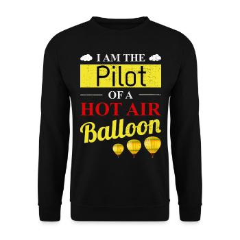 Hot Air Ballooning Hopper Balloon Pilot Balloonist - Unisex Sweatshirt - black - Front - Alina (178cm) & Michal (187cm)