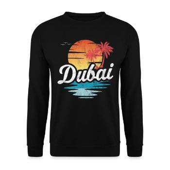 Strand von Dubai - Unisex Pullover - Schwarz - Vorne - Alina (178cm) & Michal (187cm)