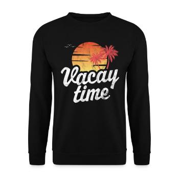 Vacay Time - Unisex Sweatshirt - black - Front - Alina (178cm) & Michal (187cm)