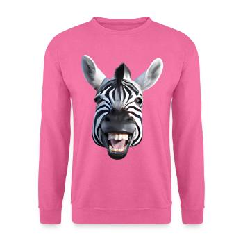 Breit grinsendes Zebra - Unisex Pullover - Pink - Vorne