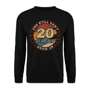 20th Anniversary Gift Retro 20th Birthday - Unisex Sweatshirt - black - Front - Alina (178cm) & Michal (187cm)