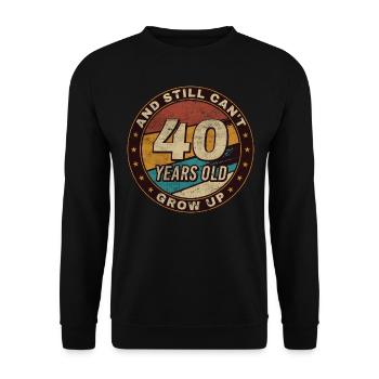 40 Jahre Geburtstag Geschenk Retro 40. Geburtstag - Unisex Pullover - Schwarz - Vorne - Alina (178cm) & Michal (187cm)