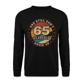 65th Anniversary Gift Retro 65th Birthday - Unisex Sweatshirt - black - Front - Alina (178cm) & Michal (187cm)