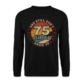 75th Anniversary Gift Retro 75th Birthday - Unisex Sweatshirt - black - Front - Alina (178cm) & Michal (187cm)