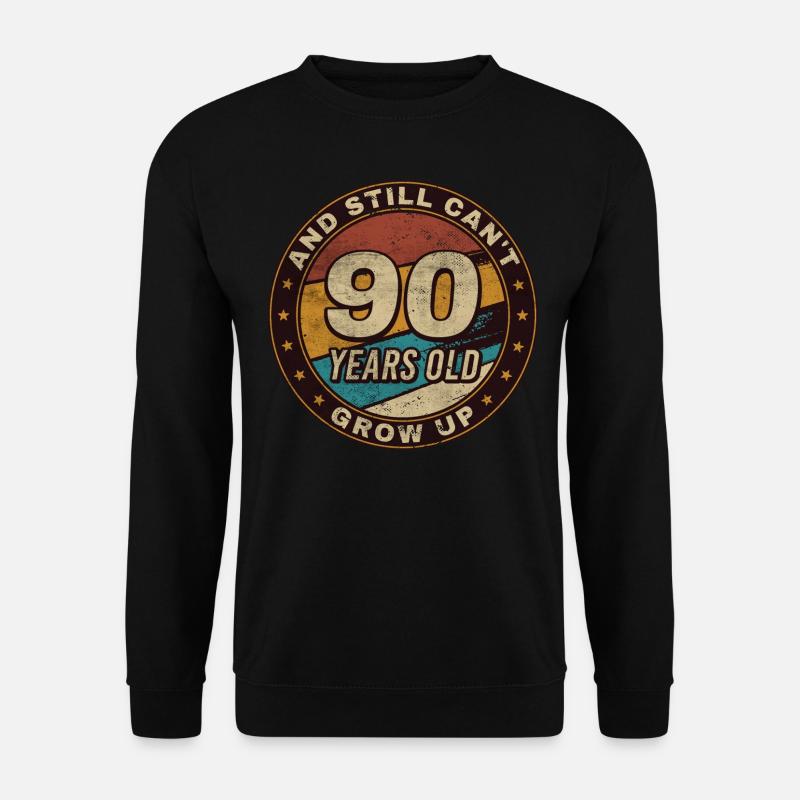 Cadeau 90e anniversaire Rétro 90e anniversaire - Sweat-shirt Unisexe - noir