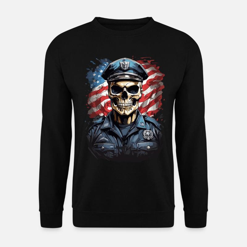 U.S. Police Skull - Unisex Sweatshirt - black