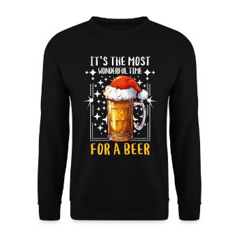Christmas Beer Christmas Beer Cheers Funny Humor - Unisex Sweatshirt - black - Front - Alina (178cm) & Michal (187cm)