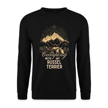 Russel Terrier Camping - Unisex Pullover - Schwarz - Vorne - Alina (178cm) & Michal (187cm)