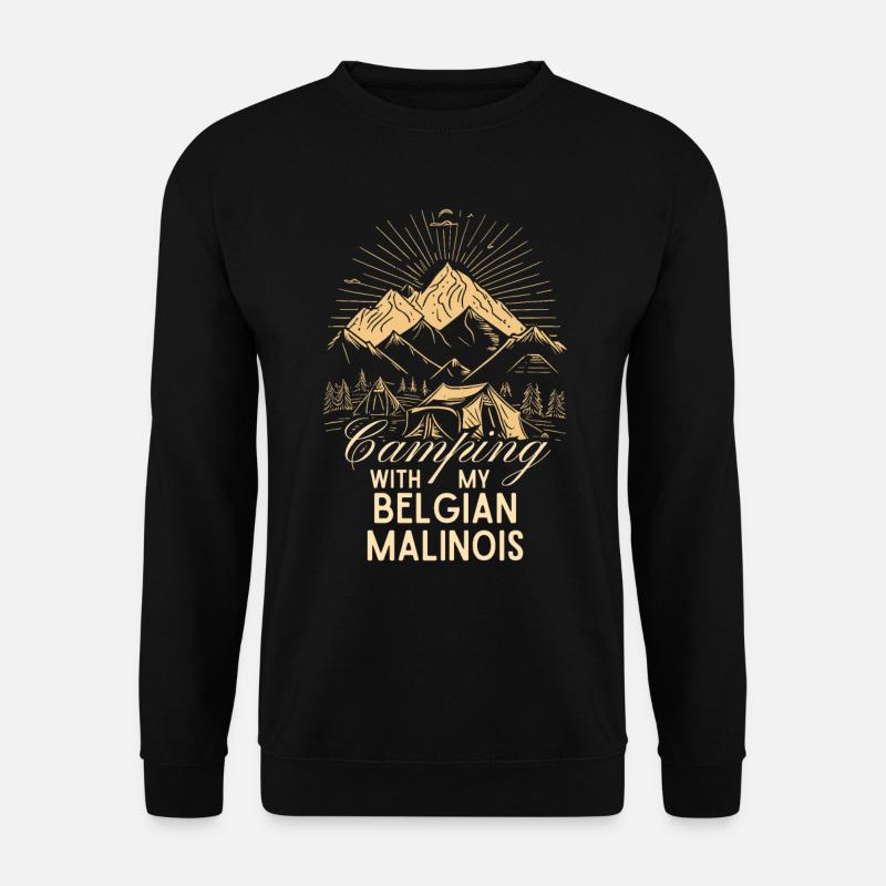 Belgian Malinois Camping - Unisex Sweatshirt - black