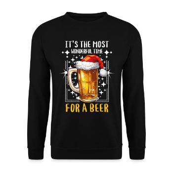 Christmas Beer Christmas Beer Cheers Funny Humor - Unisex Sweatshirt - black - Front - Alina (178cm) & Michal (187cm)