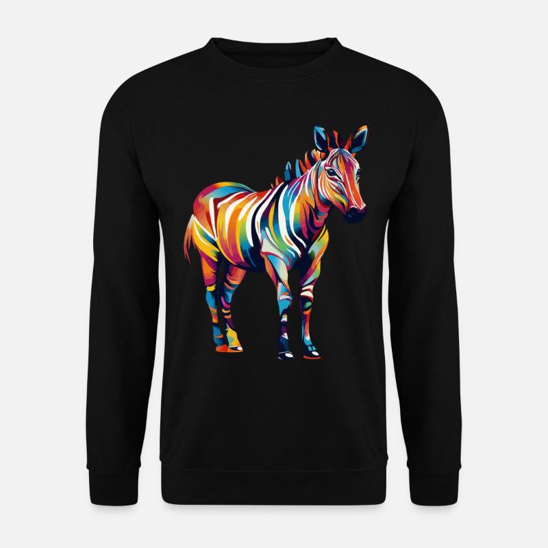Buntes Okapi Farbkleckse Farbspritzer - Unisex Pullover - Schwarz