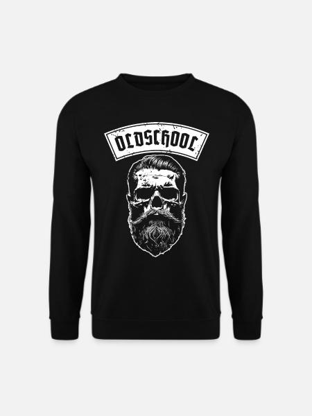 Bart Totenkopf Alte Schule -Oldschool- - Unisex Pullover - Schwarz