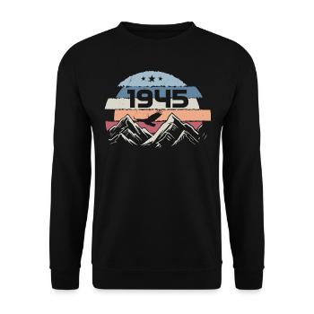 Original 1945 Vintage 1945 Birthday 1945 - Unisex Sweatshirt - black - Front - Alina (178cm) & Michal (187cm)