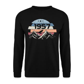 Original 1957 Vintage 1957 Birthday 1957 - Unisex Sweatshirt - black - Front - Alina (178cm) & Michal (187cm)