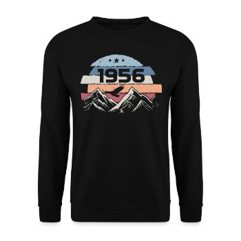 Original 1956 Jahrgang 1956 Geburtstag 1956 - Unisex Pullover - Schwarz - Vorne - Alina (178cm) & Michal (187cm)