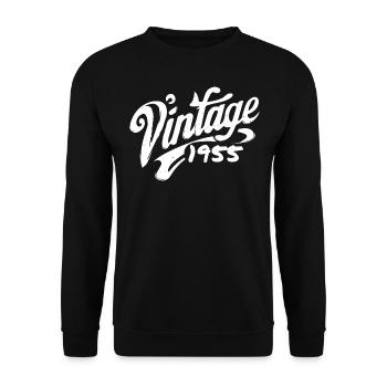 Millésime 1955 Millésime 1955 Anniversaire 1955 Rétro - Sweat-shirt Unisexe - noir - Devant - Alina (178cm) & Michal (187cm)