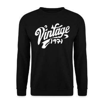 Vintage 1971 Year 1971 Birthday 1971 Retro - Unisex Sweatshirt - black - Front - Alina (178cm) & Michal (187cm)