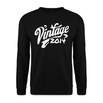 Millésime 2014 Millésime 2014 Anniversaire 2014 Rétro - Sweat-shirt Unisexe - noir - Devant - Alina (178cm) & Michal (187cm)