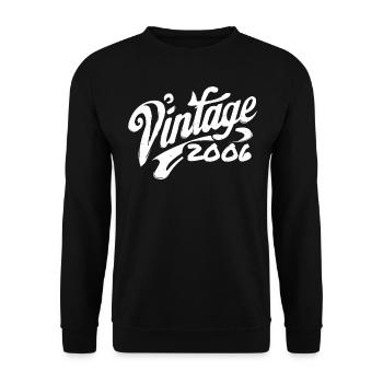Vintage 2006 Jahrgang 2006 Geburtstag 2006 Retro - Unisex Pullover - Schwarz - Vorne - Alina (178cm) & Michal (187cm)