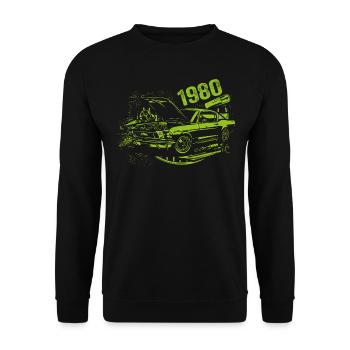 1980 Anniversaire Vintage Modèle 1980 Cru 1980 - Sweat-shirt Unisexe - noir - Devant - Alina (178cm) & Michal (187cm)