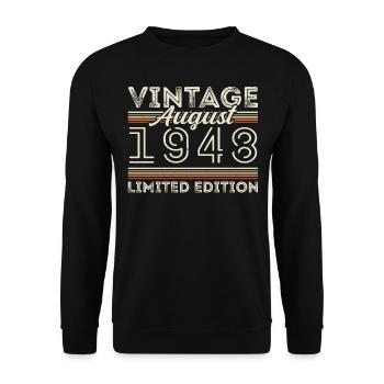 Août 1948 Légende depuis août 1948 Millésime 1948 - Sweat-shirt Unisexe - noir - Devant - Alina (178cm) & Michal (187cm)