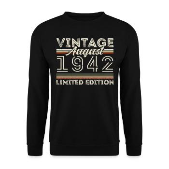 Août 1942 Légende depuis Août 1942 Millésime 1942 - Sweat-shirt Unisexe - noir - Devant - Alina (178cm) & Michal (187cm)