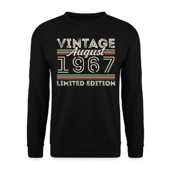 August 1967 Legende seit August 1967 Vintage 1967 - Unisex Pullover - Schwarz - Vorne - Alina (178cm) & Michal (187cm)
