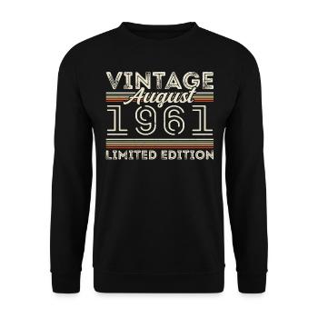 Août 1961 Légende depuis août 1961 Millésime 1961 - Sweat-shirt Unisexe - noir - Devant - Alina (178cm) & Michal (187cm)