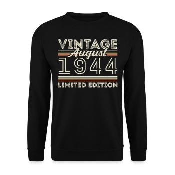 Août 1944 Légende depuis août 1944 Millésime 1944 - Sweat-shirt Unisexe - noir - Devant - Alina (178cm) & Michal (187cm)