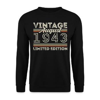 Août 1943 Légende depuis Août 1943 Millésime 1943 - Sweat-shirt Unisexe - noir - Devant - Alina (178cm) & Michal (187cm)