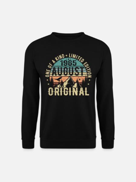 August 1965 - Geboren Im August 1965 - Geburtstags - Unisex Pullover - Schwarz