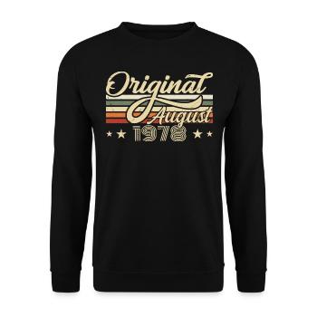 Août 1978 Anniversaire Août 1978 - Original 1978 - Sweat-shirt Unisexe - noir - Devant - Alina (178cm) & Michal (187cm)