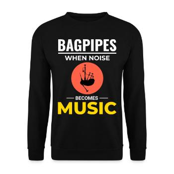 Instrument de joueur de cornemuse Musique écossaise - Sweat-shirt Unisexe - noir - Devant - Alina (178cm) & Michal (187cm)