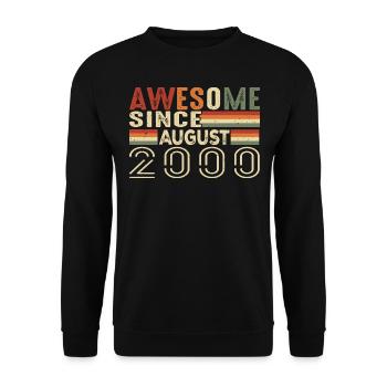 Août 2000 Vintage Cadeau d’anniversaire 24 ans - Sweat-shirt Unisexe - noir - Devant - Alina (178cm) & Michal (187cm)