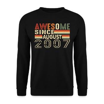 August 2007 Vintage Birthday Gift 17 Year Old - Unisex Sweatshirt - black - Front - Alina (178cm) & Michal (187cm)