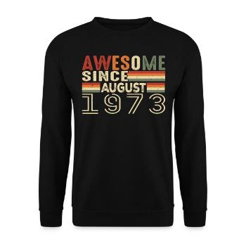 August 1973 Vintage Geburtstagsgeschenk 51 Jahre - Unisex Pullover - Schwarz - Vorne - Alina (178cm) & Michal (187cm)