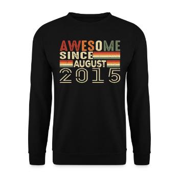 Août 2015 Vintage Cadeau d’anniversaire 9 ans - Sweat-shirt Unisexe - noir - Devant - Alina (178cm) & Michal (187cm)
