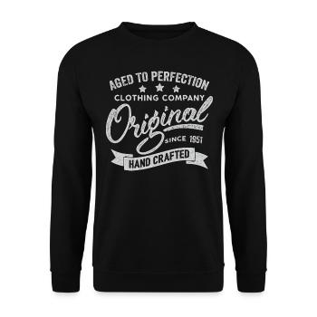 Original 1951 Jahrgang Retro 1951 Geburtstag 1951 - Unisex Pullover - Schwarz - Vorne - Alina (178cm) & Michal (187cm)