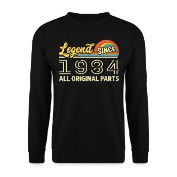 Légendaire depuis 1984 Anniversaire 1984 Millésime 1984 - Sweat-shirt Unisexe - noir - Devant - Alina (178cm) & Michal (187cm)