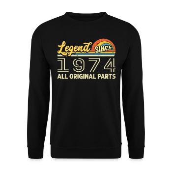 Légendaire depuis 1974 Anniversaire 1974 Né en 1974 - Sweat-shirt Unisexe - noir - Devant - Alina (178cm) & Michal (187cm)