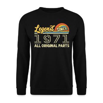 Légendaire depuis 1971 Anniversaire 1971 Né en 1971 - Sweat-shirt Unisexe - noir - Devant - Alina (178cm) & Michal (187cm)