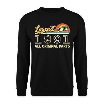 Legendary since 1991 Birthday 1991 Vintage 1991 - Unisex Sweatshirt - black - Front - Alina (178cm) & Michal (187cm)
