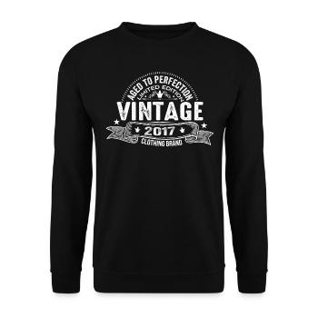 Millésime 2017 - Cadeau d’anniversaire Millésime 2017 - Sweat-shirt Unisexe - noir - Devant - Alina (178cm) & Michal (187cm)