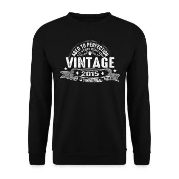 Millésime 2015 - Millésime 2015 Cadeau d’anniversaire - Sweat-shirt Unisexe - noir - Devant - Alina (178cm) & Michal (187cm)