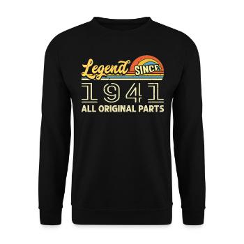 Legendär seit 1941 Geburtstag 1941 Jahrgang 1941 - Unisex Pullover - Schwarz - Vorne - Alina (178cm) & Michal (187cm)