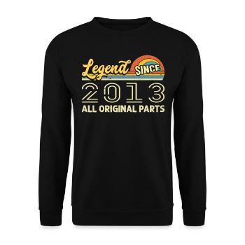 Legendary since 2013 Birthday 2013 Vintage 2013 - Unisex Sweatshirt - black - Front - Alina (178cm) & Michal (187cm)